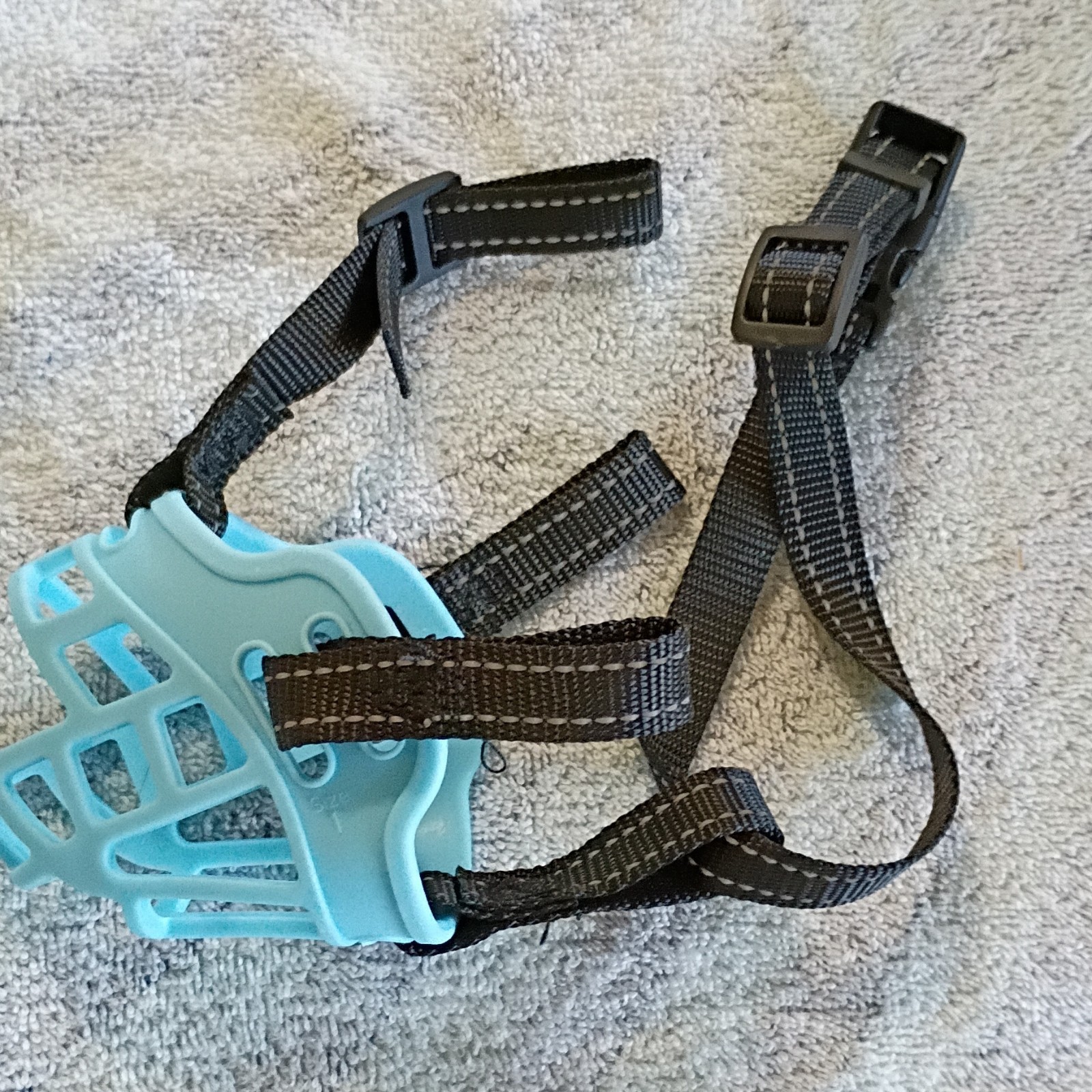 NeithZau Silicone Basket Dog Muzzle Adjustable Nylon Straps Blue Size 1