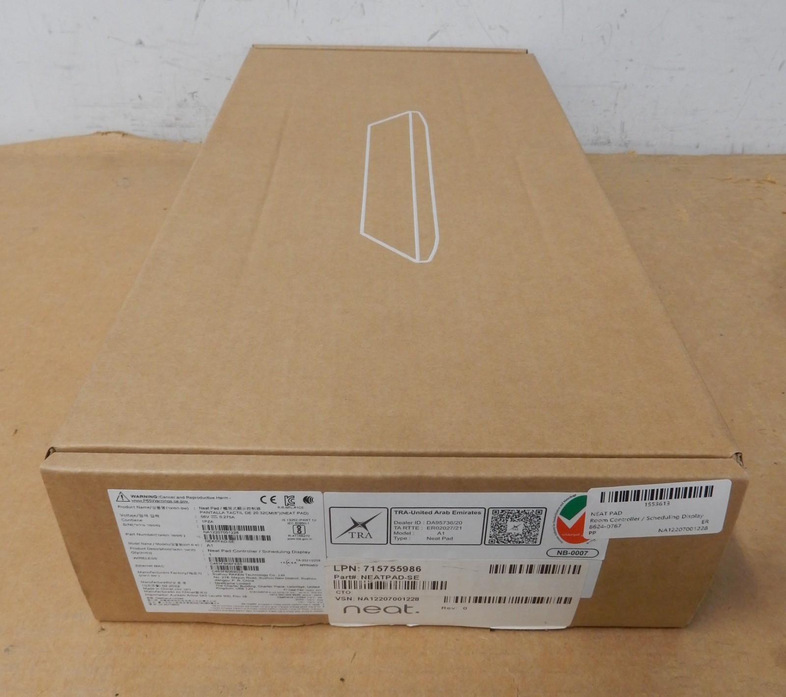 New in Box NEAT PAD Room Controller Scheduling Display