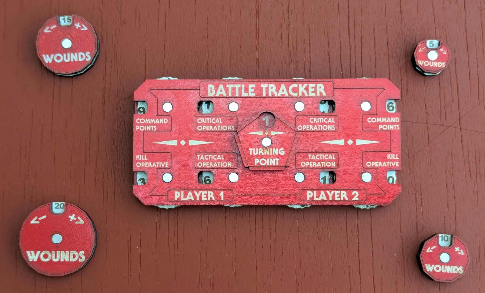 Kill Team Battle Tracker & Wound Counters Warhammer 40k Tabletop Set Colours