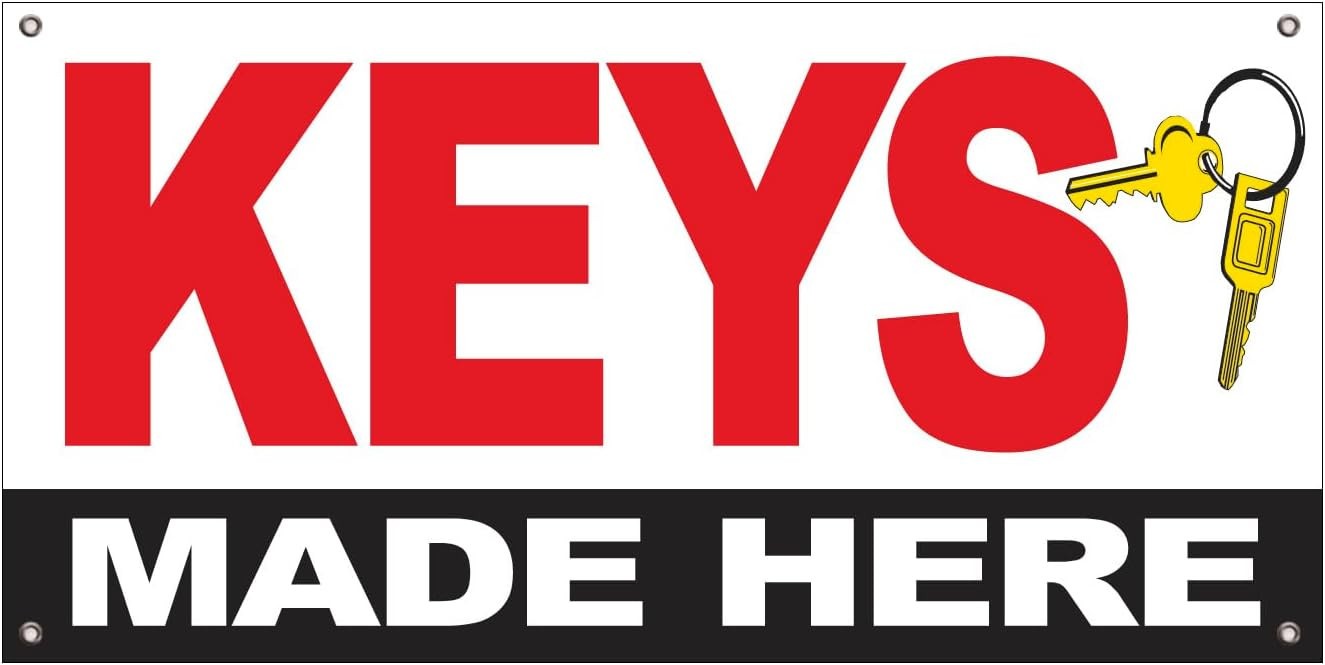 2x4 ft KEYS MADE HERE Banner Sign Polyester Fabric wb
