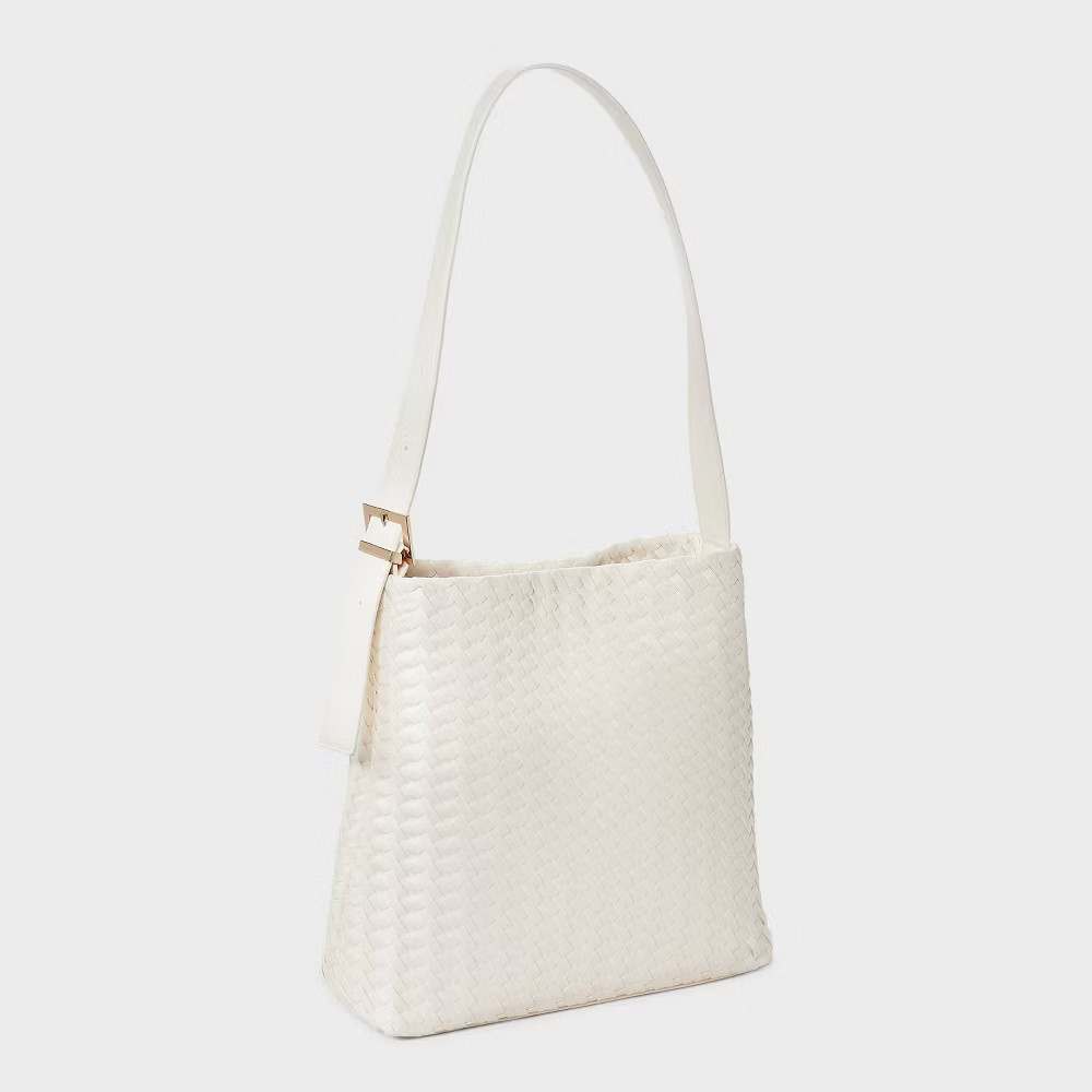 Woven Bucket Bag - A New Day White