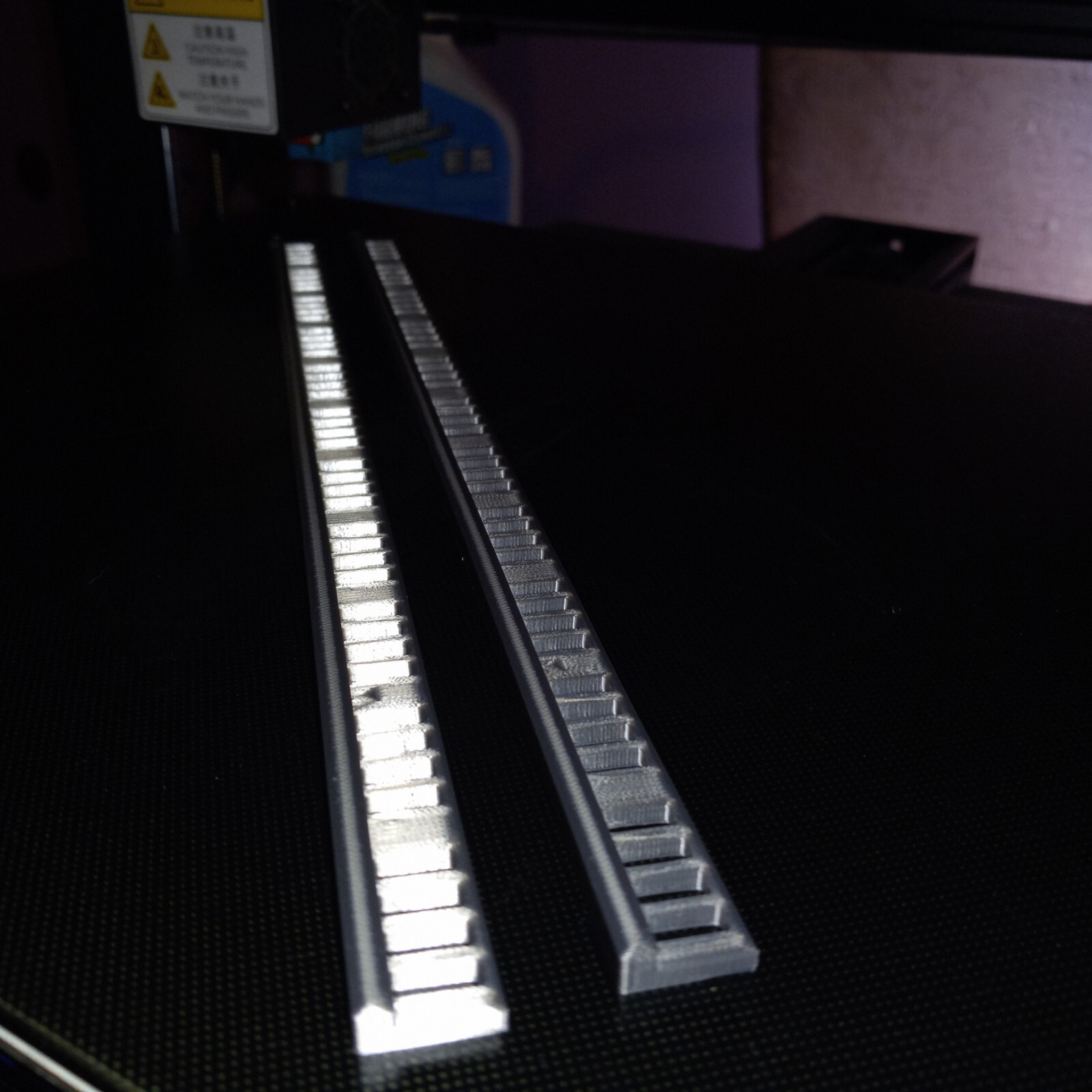 15" N scale Bridge or Road Railing pair 3D Printed