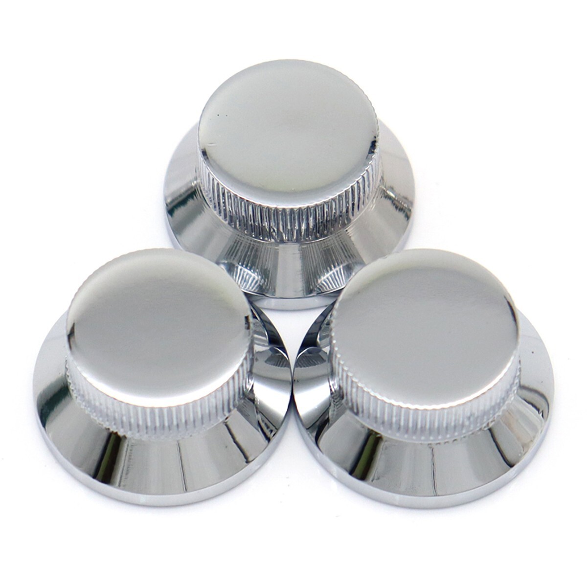 Electric Guitar SSS Pickup Cover,Knobs and Switch Tip Set Silver For FD ST SQ