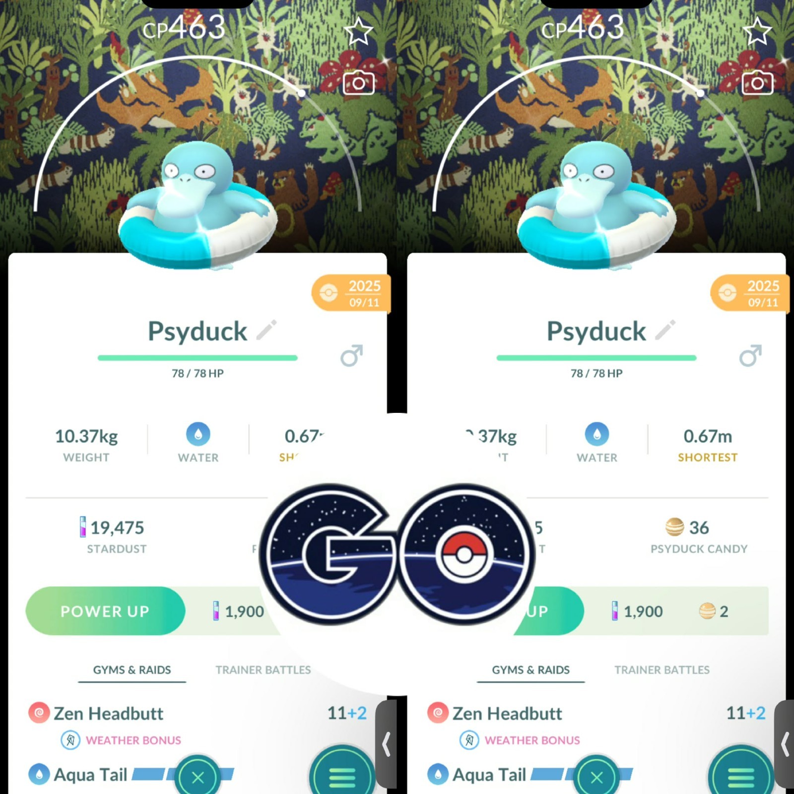Pokémon Go - Shiny Psyduck with Swim Ring Special Background ✨ - TRADE Or.PTC