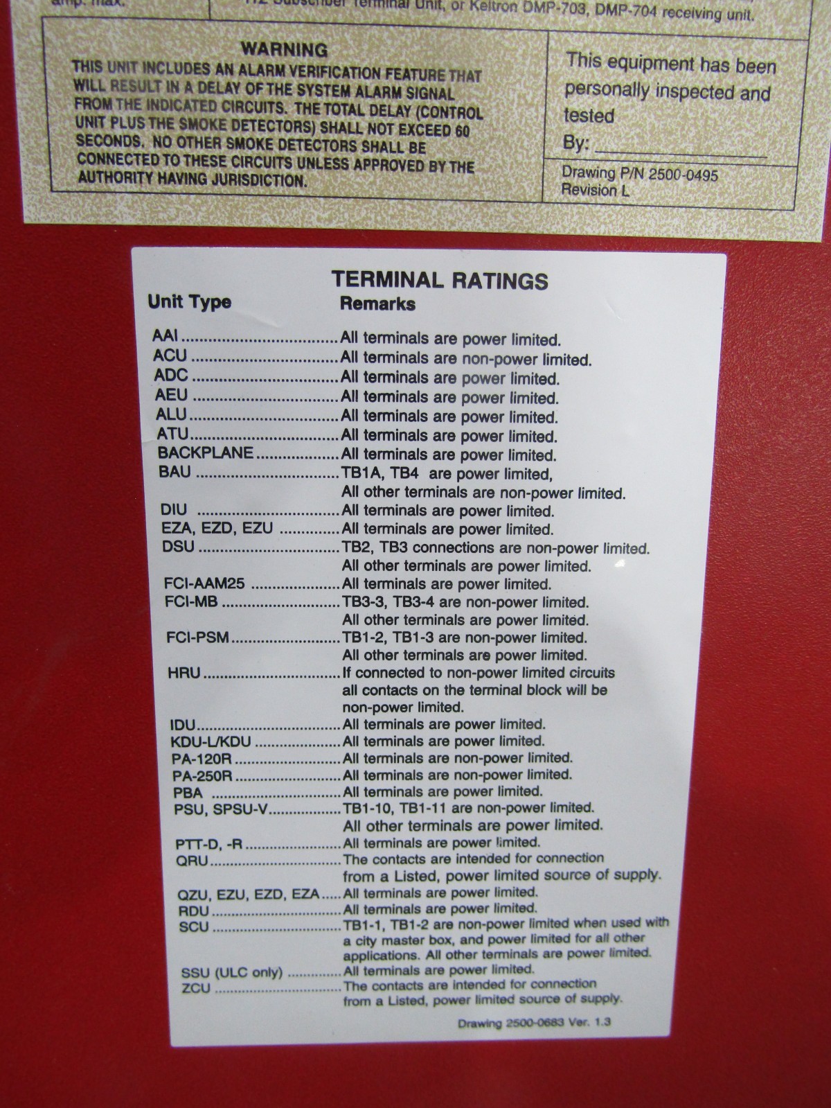 💥FCI FIRE CONTROL INSTRUMENTS FIRE ALARM CONTROL