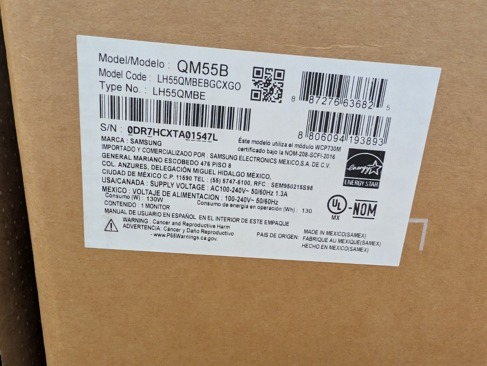 New, Samsung, QM55B, 55" QMB Series 4K Signage Display