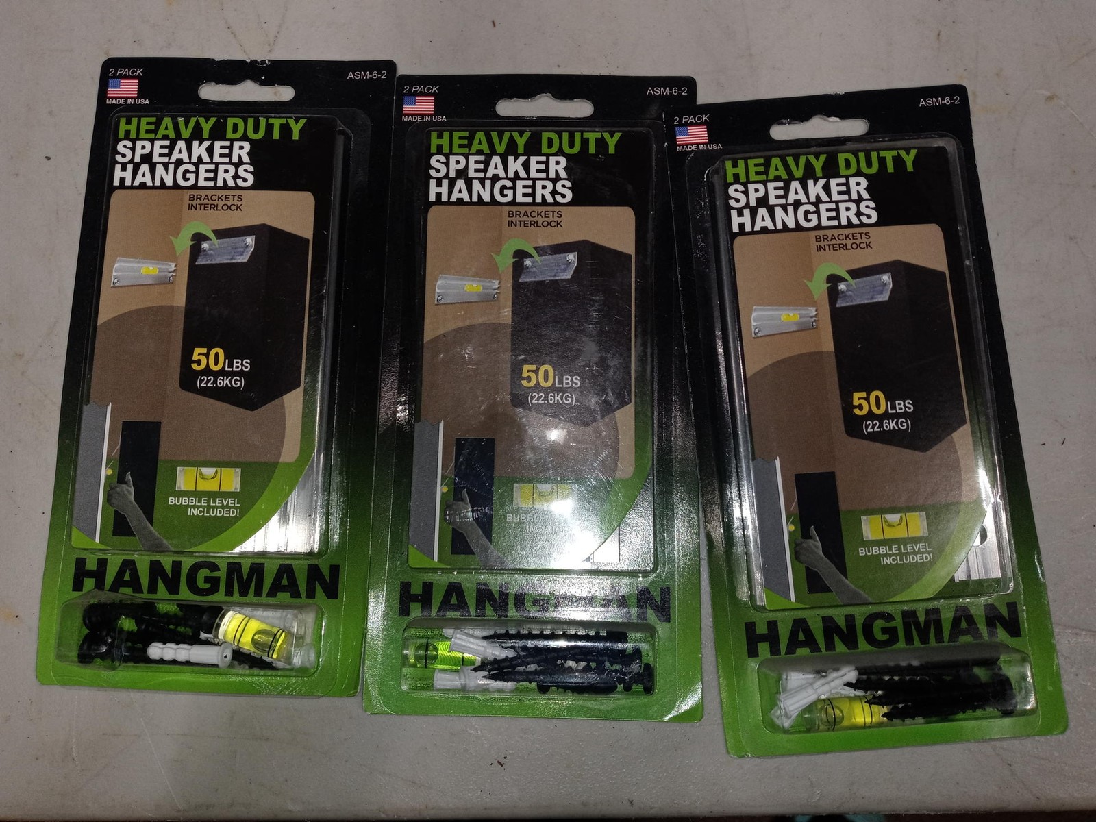 ** 3 Pack ** Hangman 6in. Bar Speaker Hanging Kit (ASM6-2)