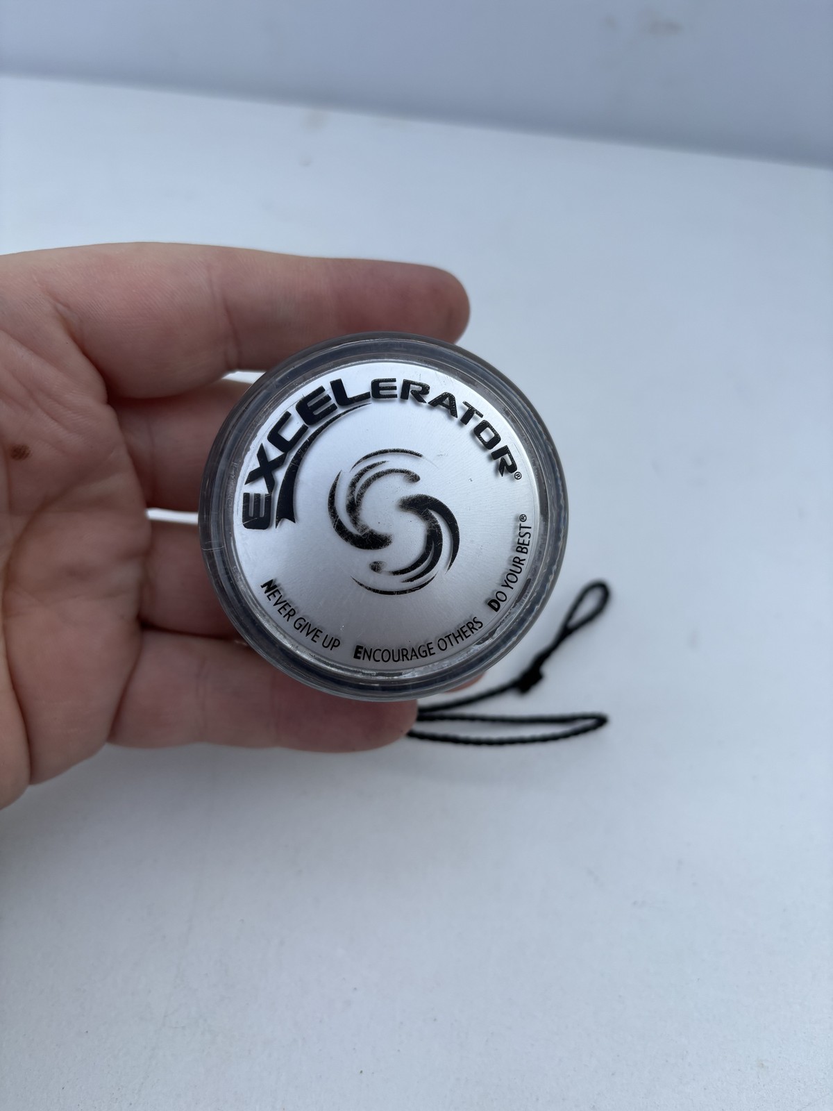 Vintage Excelerator Yo Yo Black & Silver Classic Toy Retro Yoyo With String Vtg