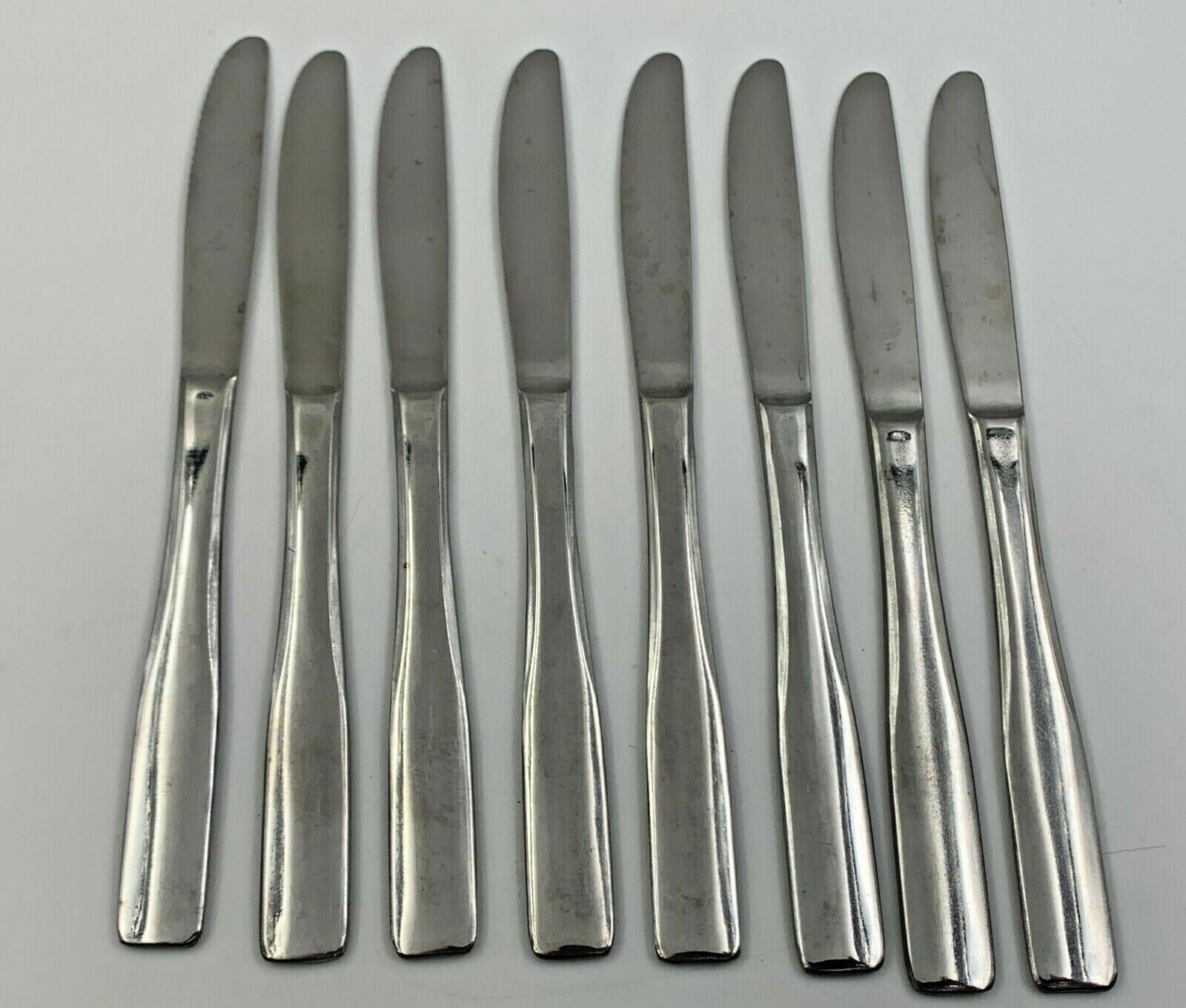 SS Co JAPAN STAINLESS STEEL 8-3/8" Serrated Knife LOT OF 8 (INV#22-511)