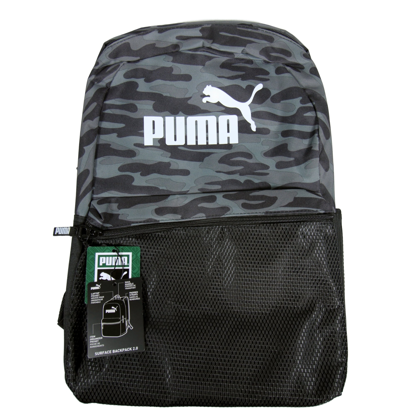 Black & Gray Camouflage Print PUMA Surface Backpack 2.0