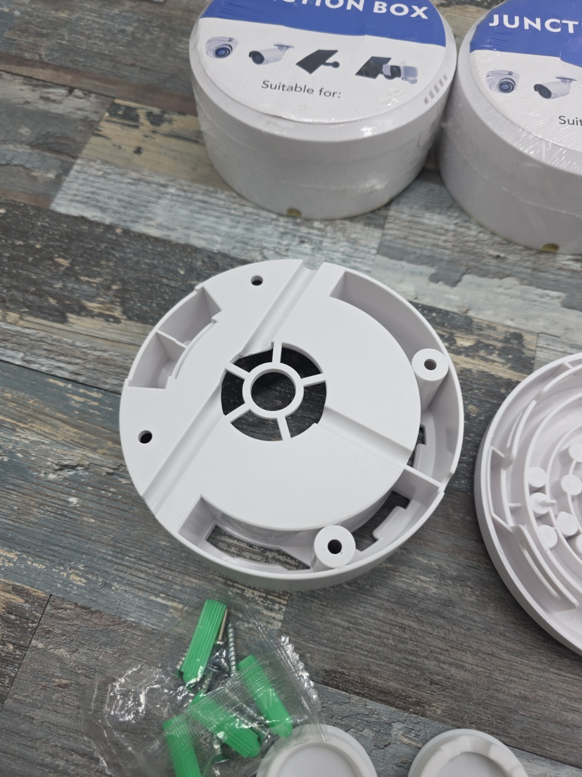 4-White Junction Box for Security and Surveillance Cameras