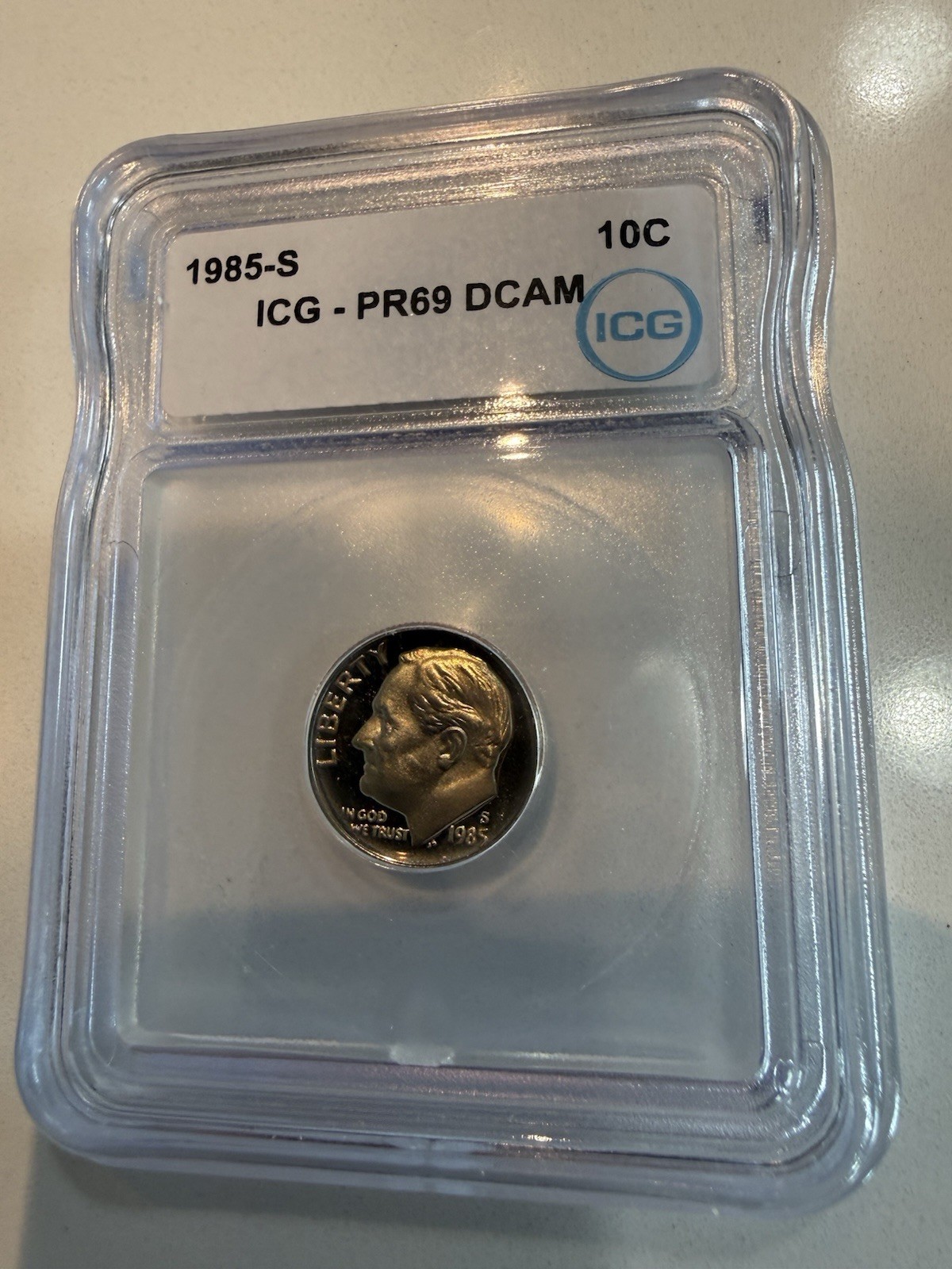 1985-S ICG PR70DCAM Roosevelt Dime