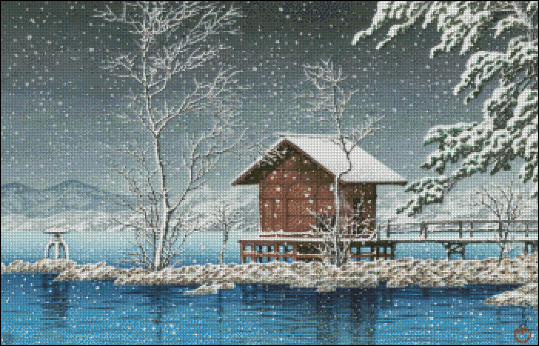 Needlework Embroidery DIY Chart - Counted Cross Stitch Patterns - Snow Fall