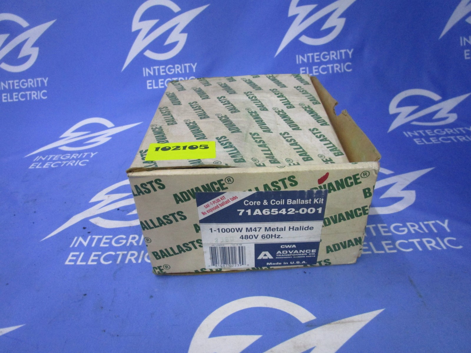 NIB ADVANCE CORE AND COIL BALLAST KIT 71A6542-001 3.9/9A 480V 1-1000W M47 METAL