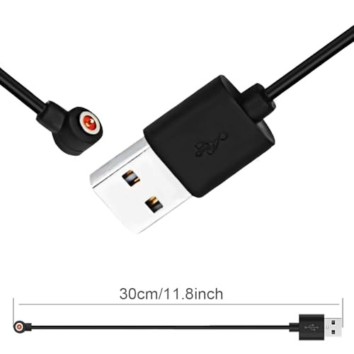 [2-Pack] Smart Ring Charger Cable, for YoR by Letsfit, COLMI, Mingdaln, Black