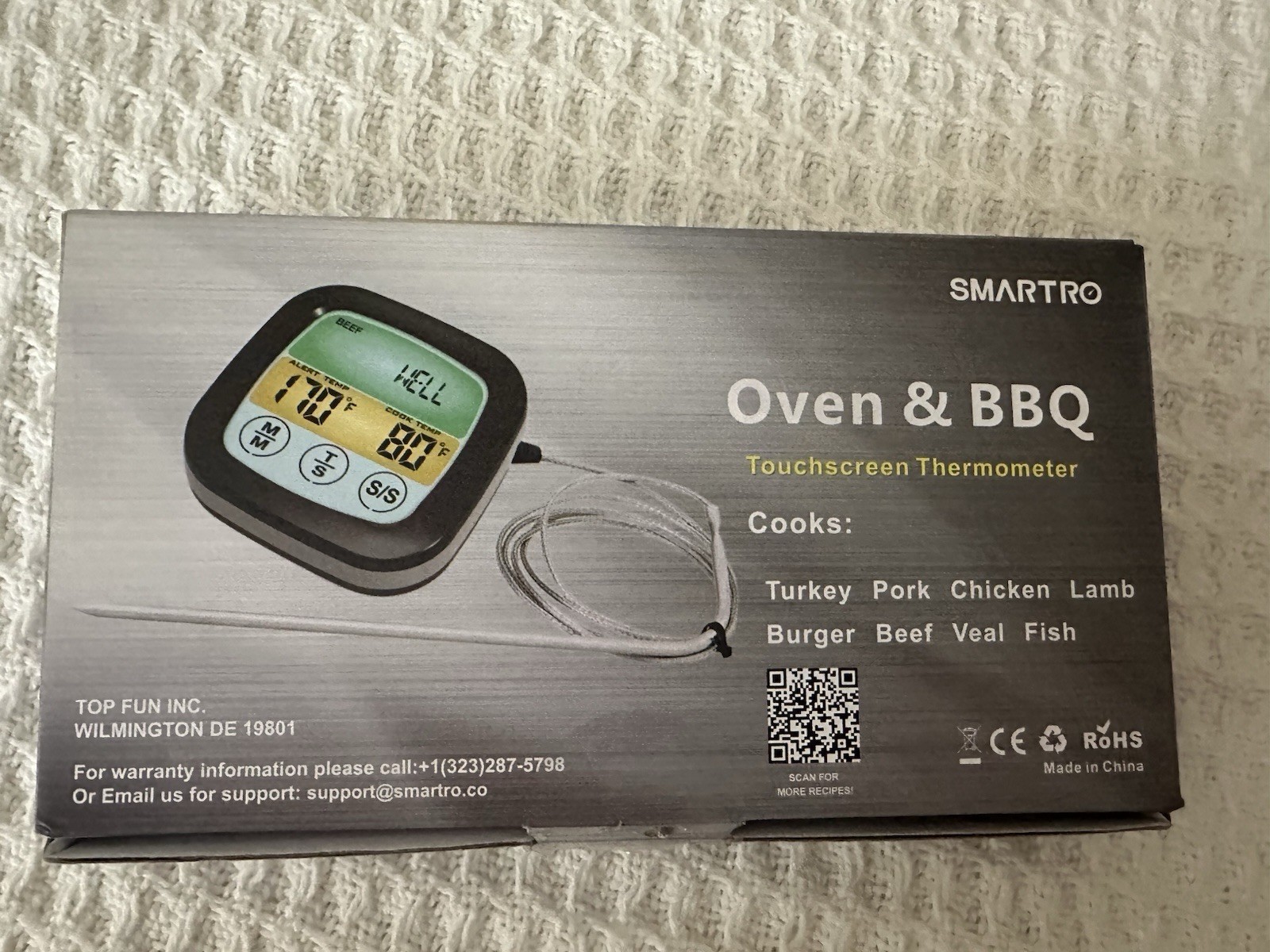 SMARTRO ST59 Digital Touchscreen Display Meat Thermometer /Timer