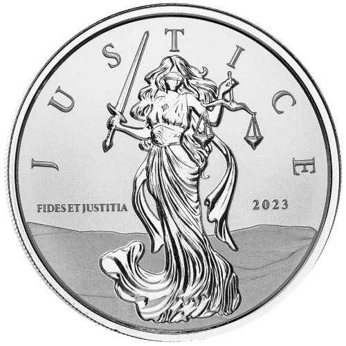 2023 Silver 1 oz Gibraltar Lady Justice Prooflike Coin