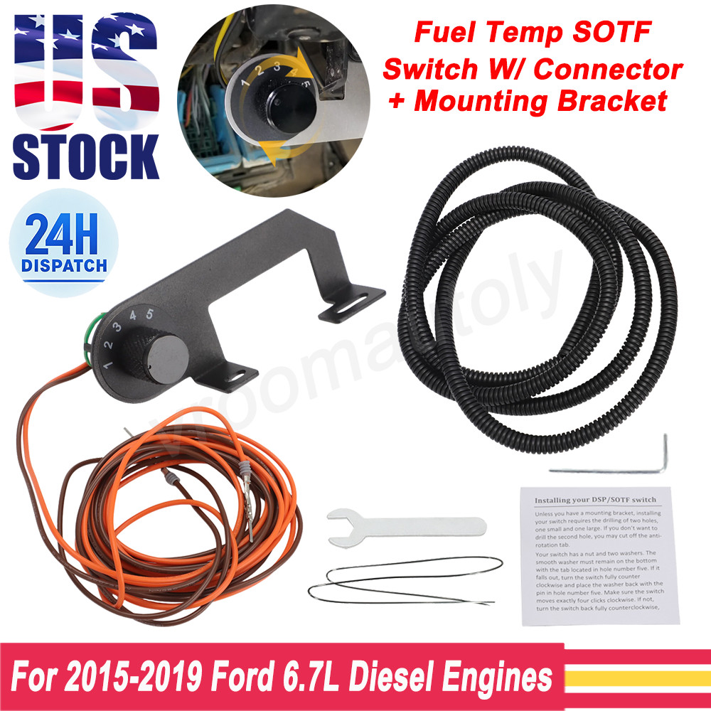 For Ford 15-19 6.7L Switch 5Position Fuel Temp Shift-On-The-Fly w/ Mount Bracket