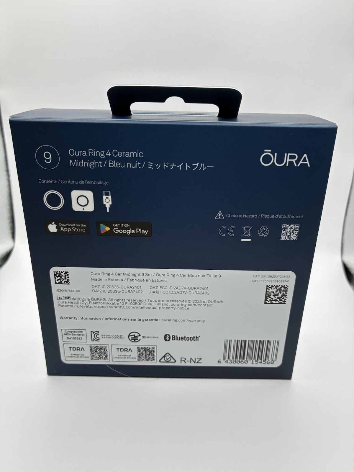 NEW Sealed Oura Ring Gen 4, Ceramic Size 9 Activity Tracker Midnight Blue Color