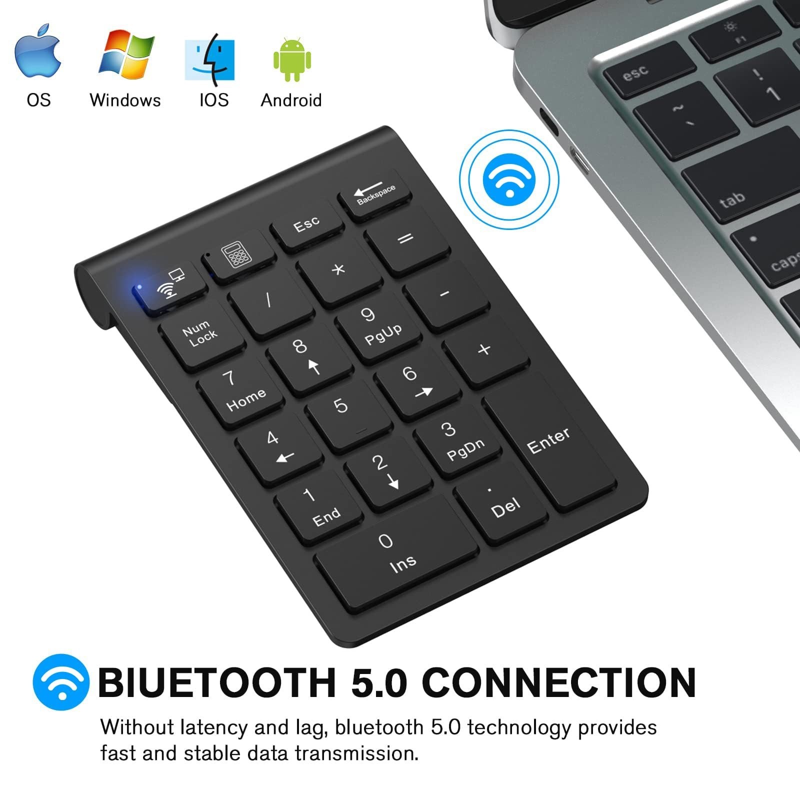 cimetech BT Number Pad, Wireless Numeric Keypad Numpad, 22 Keys Portable Mini...