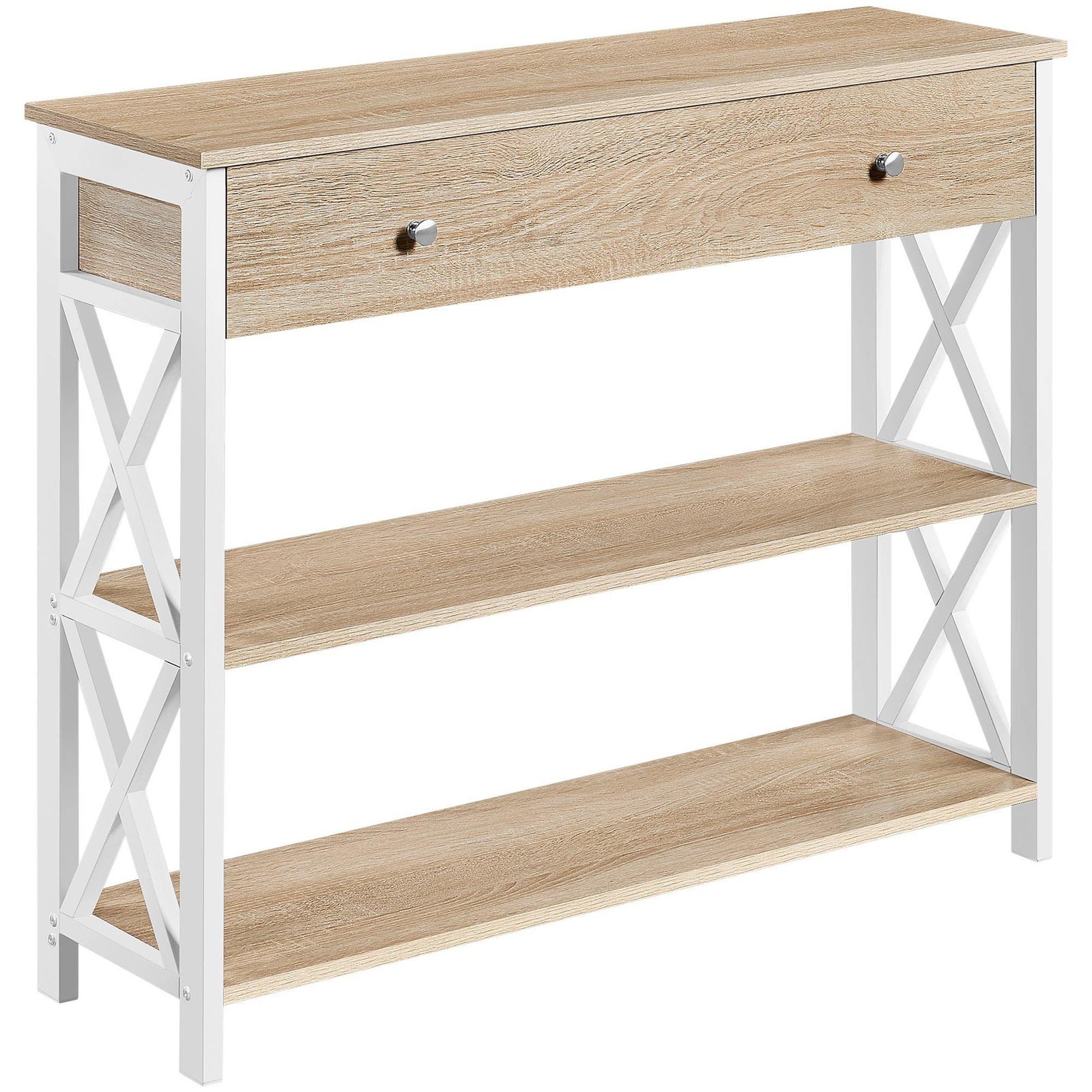 Sofa Console Table with 1 Drawer & 2 Open Storage, 3-Tier Hallway Table w/Drawer
