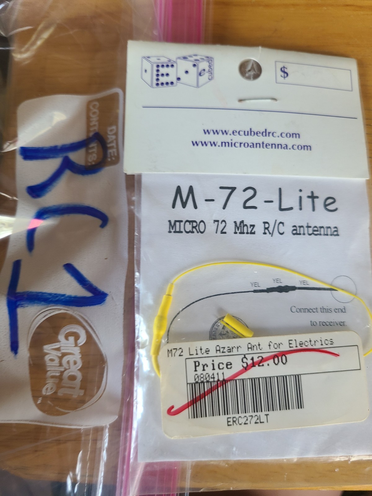 E Cubed Micro 72 Mhz RC Antenna M-72-Lite New