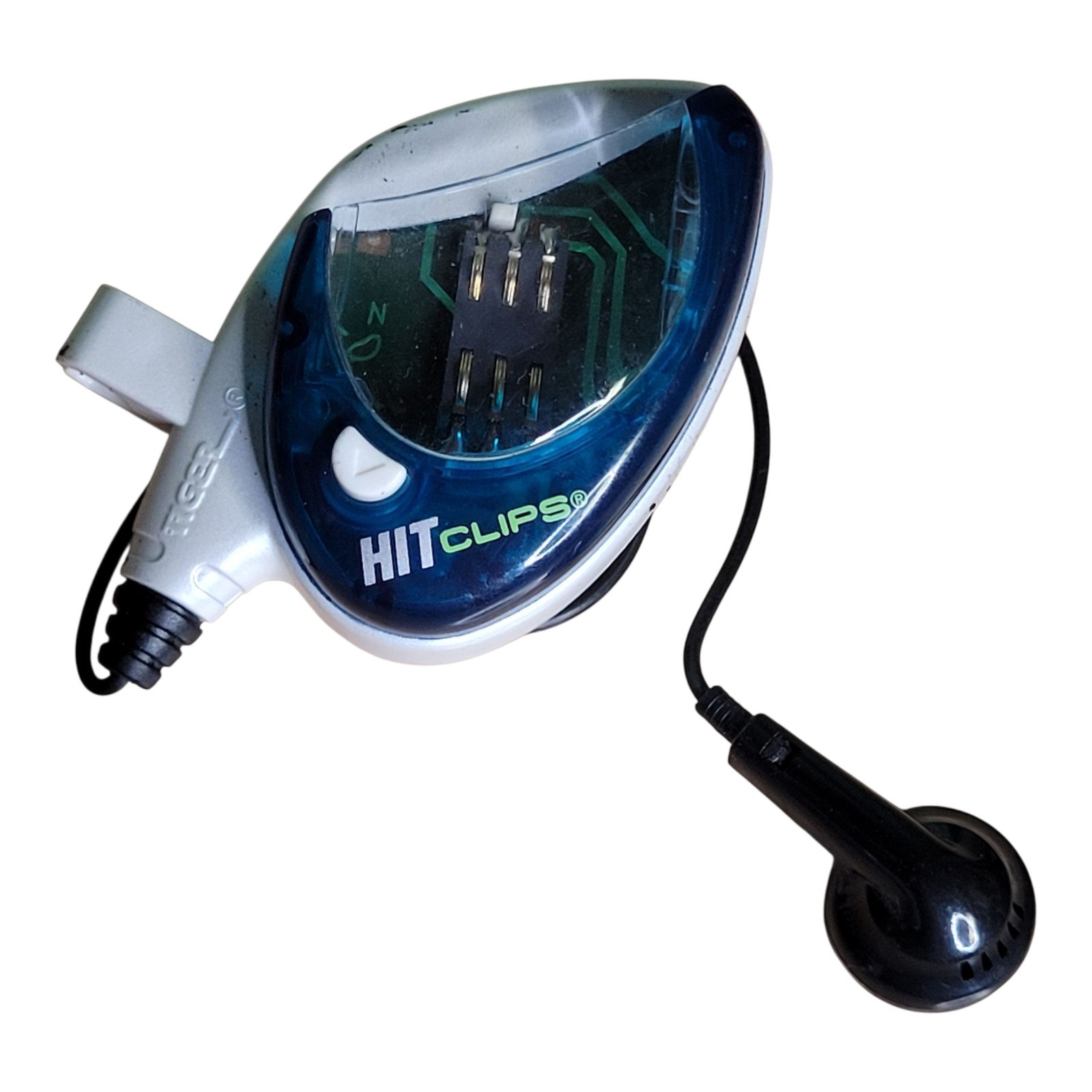VTG 2001 Tiger Electronics Hit Clips White Blue Micro Music Player Hasbro Works
