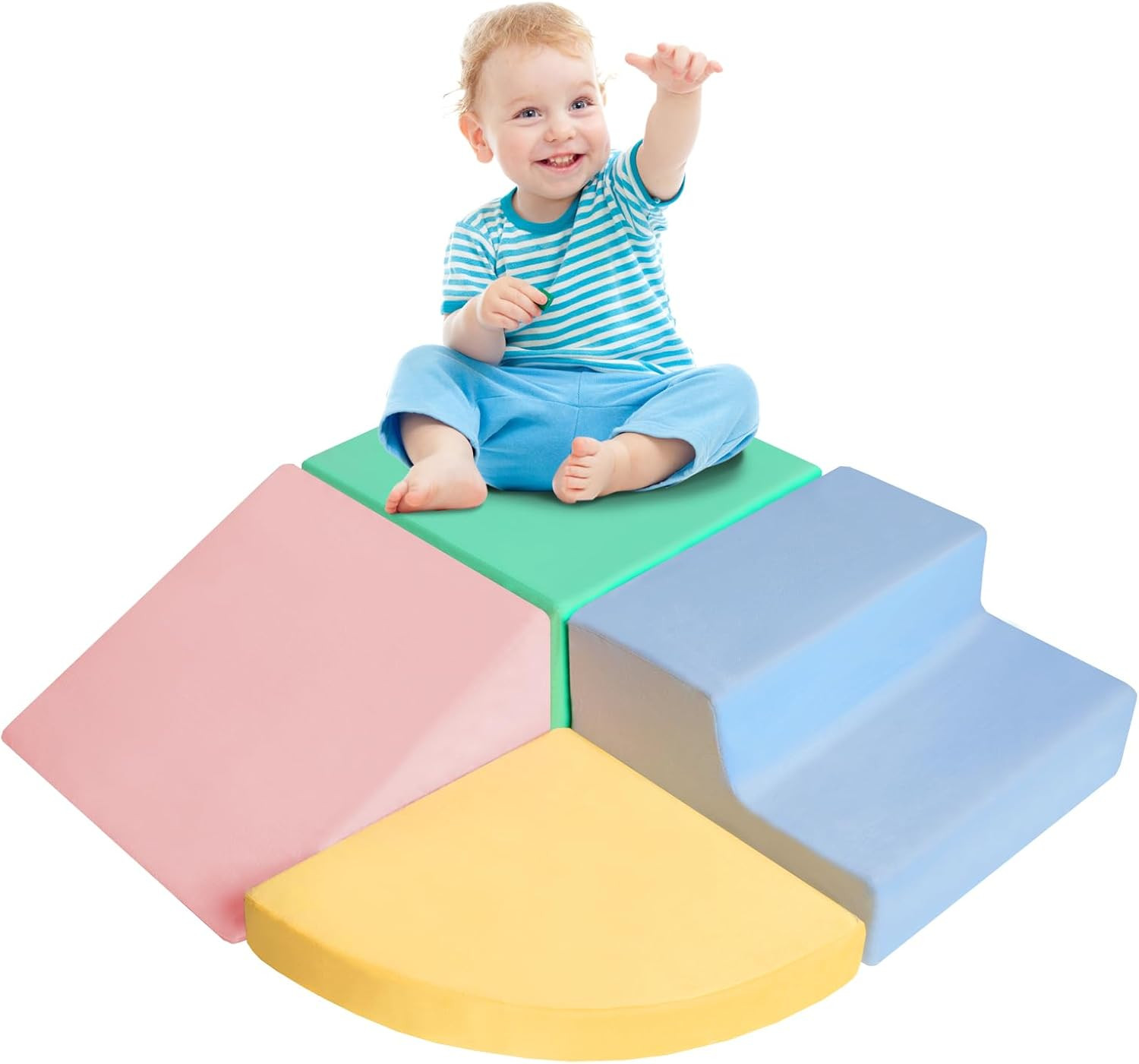 Climbing Toys for Toddlers 1-3, Foam Climb Blocks for Baby，4-Piece Baby Climbing