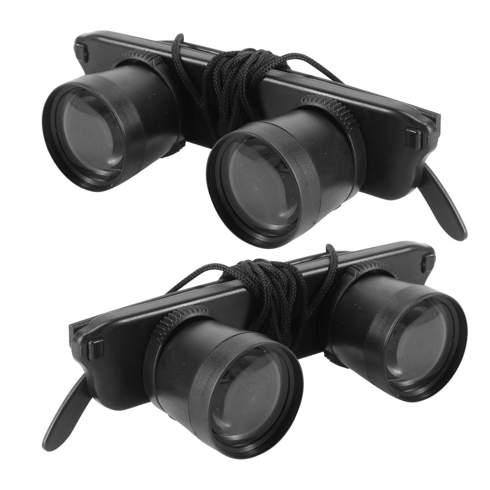 2Pcs Wearable Black Handsfree Binocular Glasses with High Definition Viewing