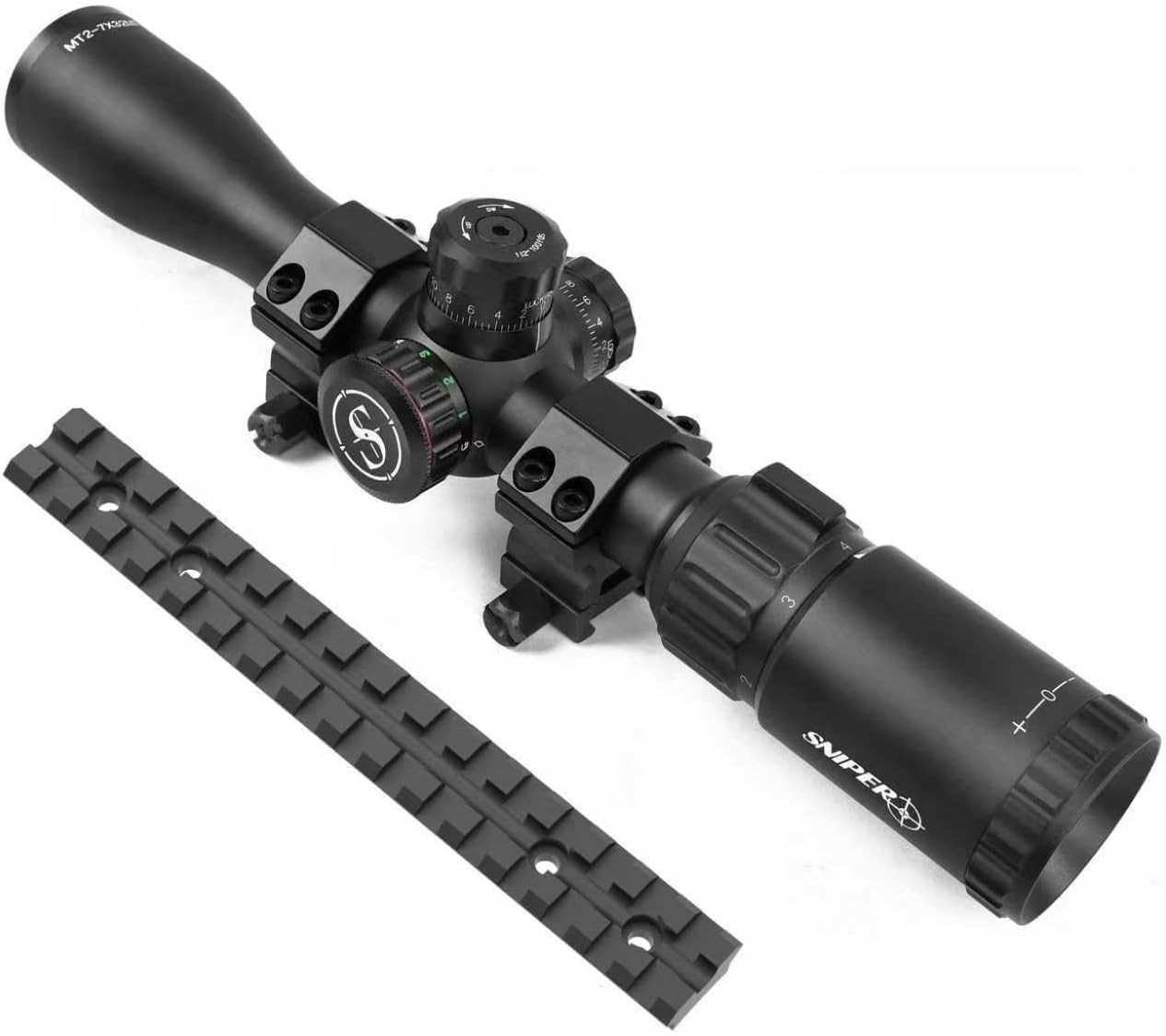 Rifle Scope 2-7X32i with Ruger Long Action Picatinny Rail (MT2-7x32MD+Ruger LA)