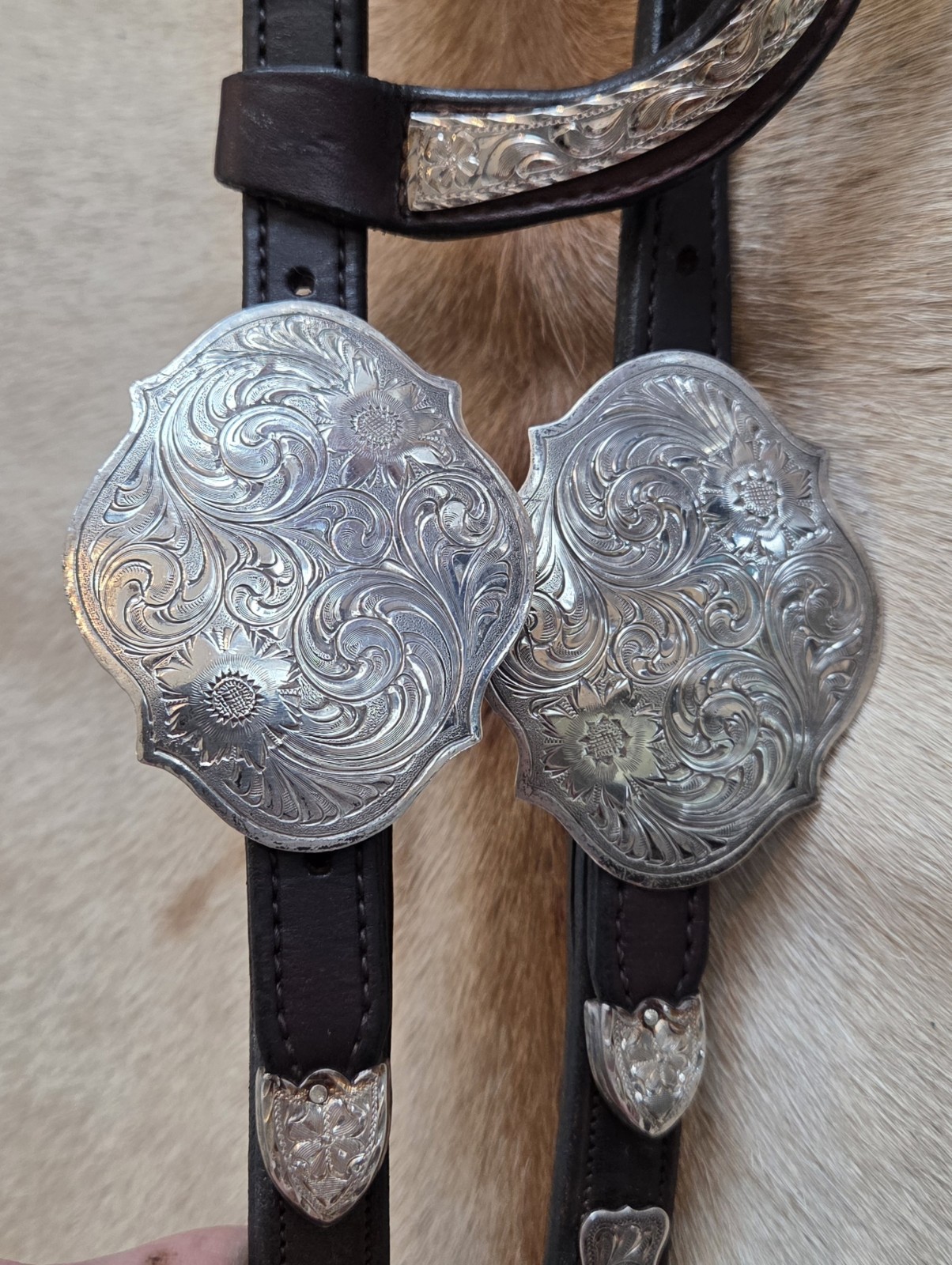"MSI" VTG STERLING SILVER STATEMENT SHOW HEADSTALL EAR BIT CLIP BRIDLE