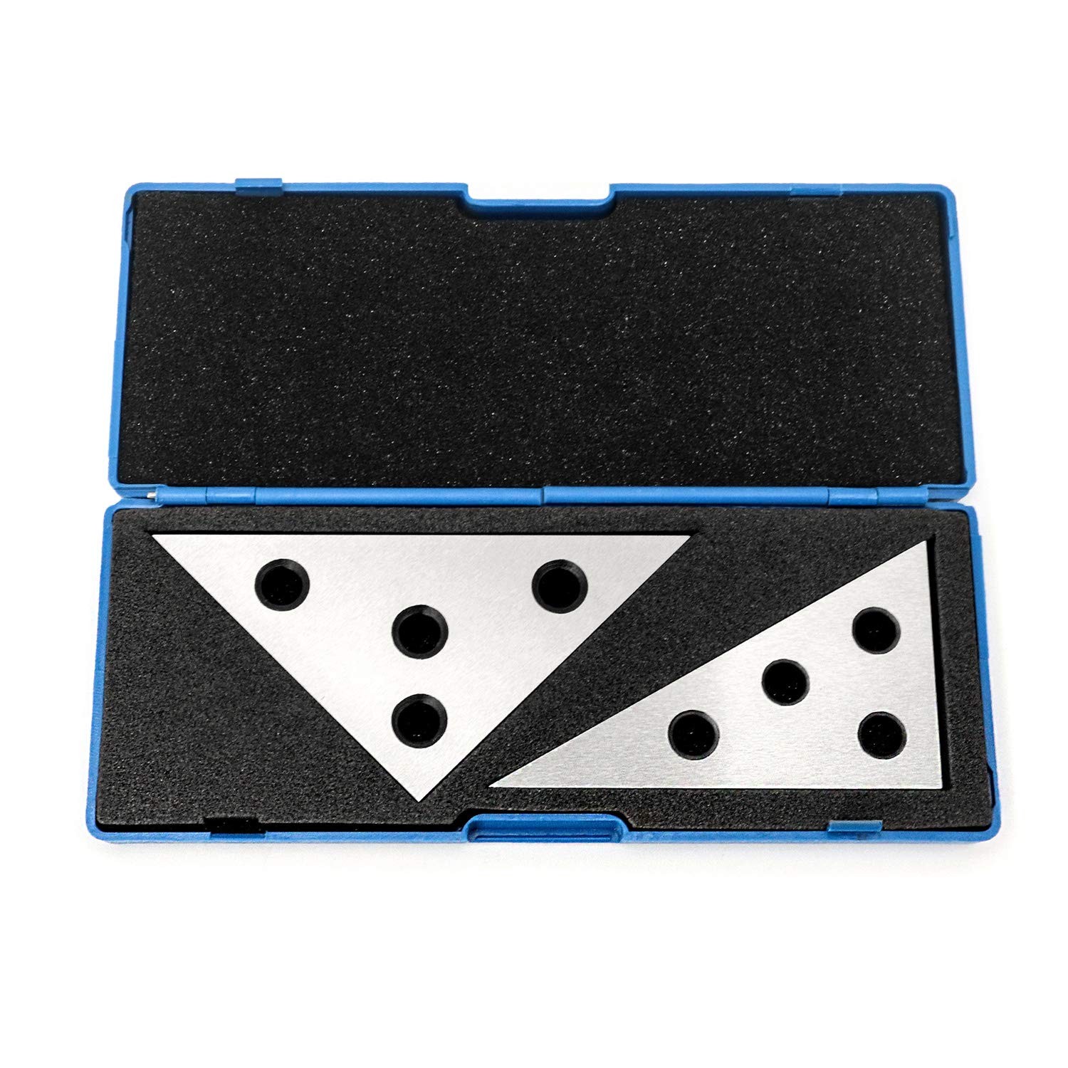 QWORK Solid Angle Plate Set, 2 Pcs Triangle Block, 30-60-90...