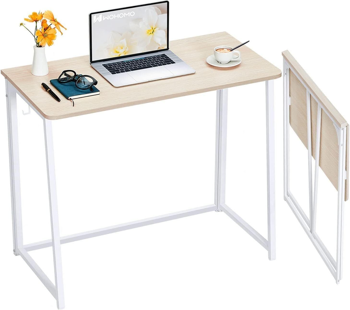 Folding Desk Small Foldable Desks 31.5" Small Spaces Space Saving Computer Table