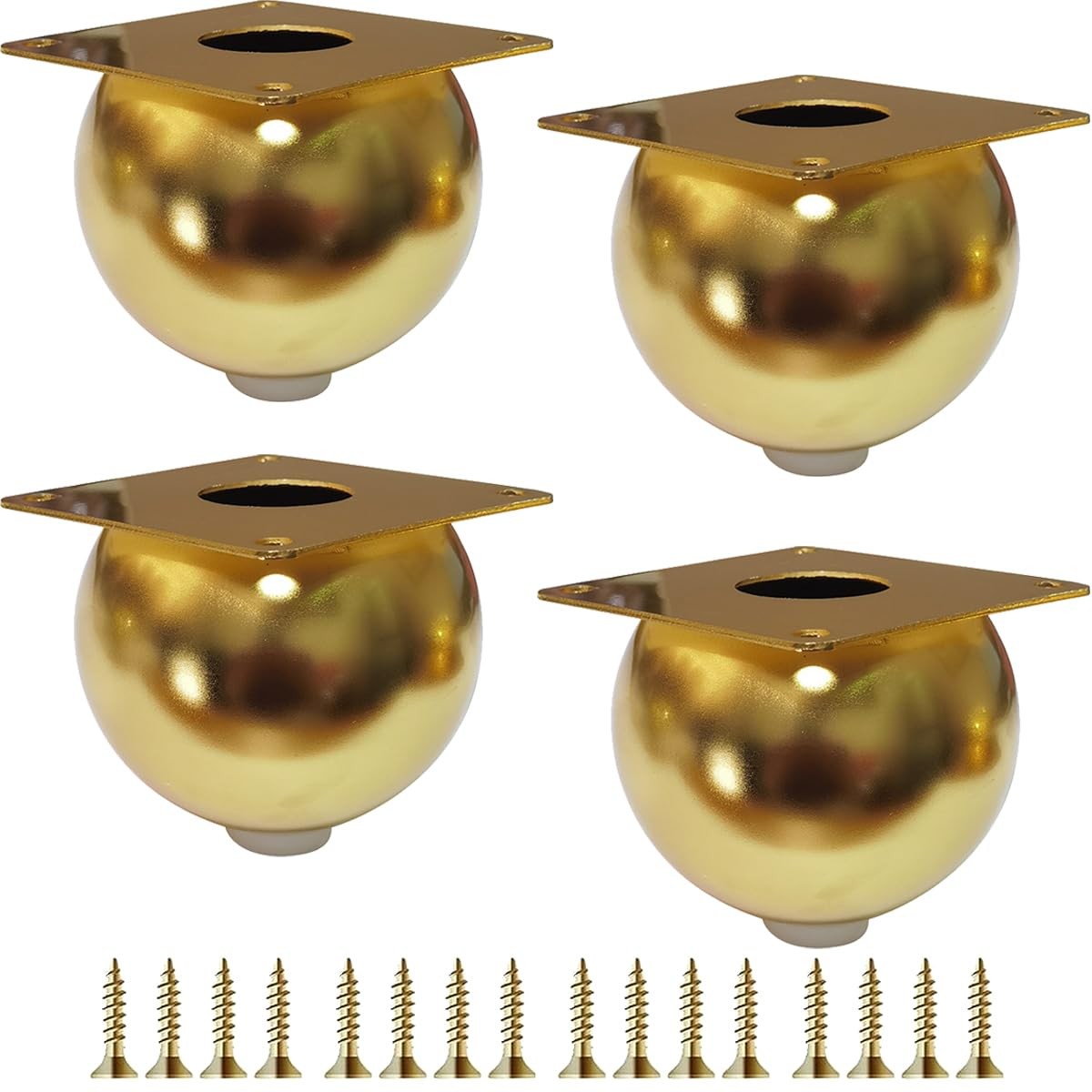 Golden Furniture Legs 3 Inch Heavy Duty Metal Round Ball Shape Sofa/Table Leg...