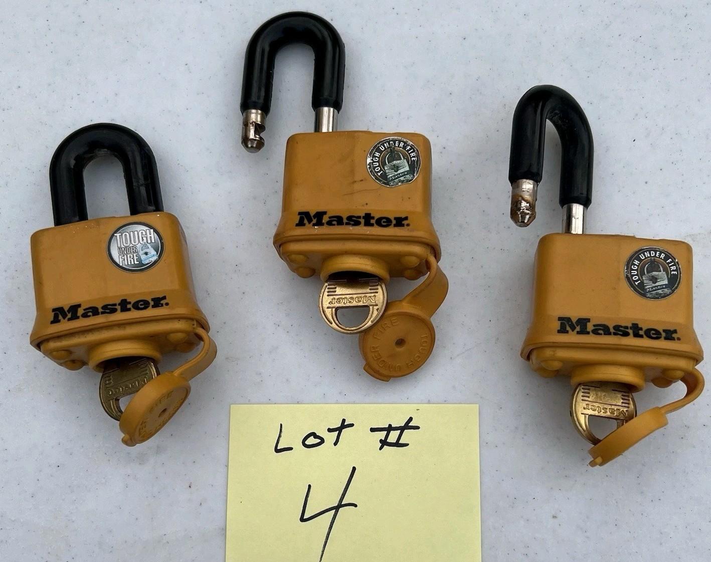 Master Lock Padlocks Weather Resistant ONE SET of 3 LOCKS Keyed The Same READ!!