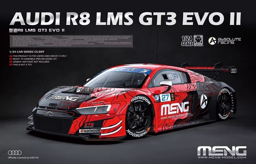 Meng Model CS-009 1/24 Audi R8 LMS GT3 EVO II