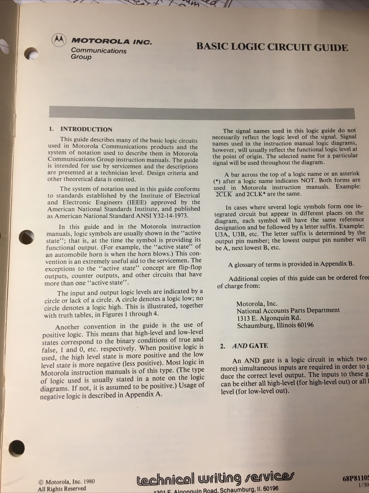 Basic Logic Circuit Guide Motorola Inc.