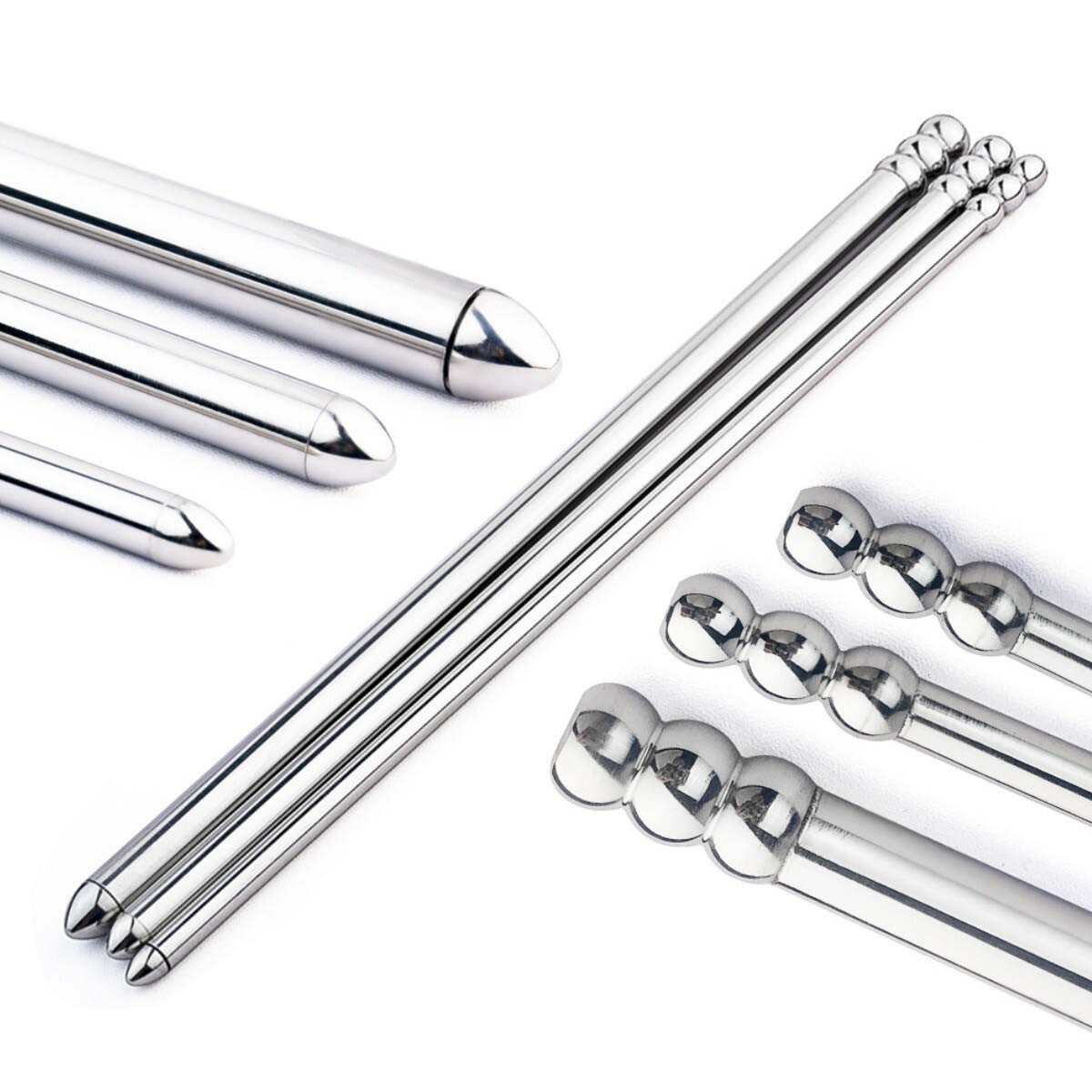 Male Stainless Steel Urethral Dilator Through-hole Urethral Sound Penis Plug