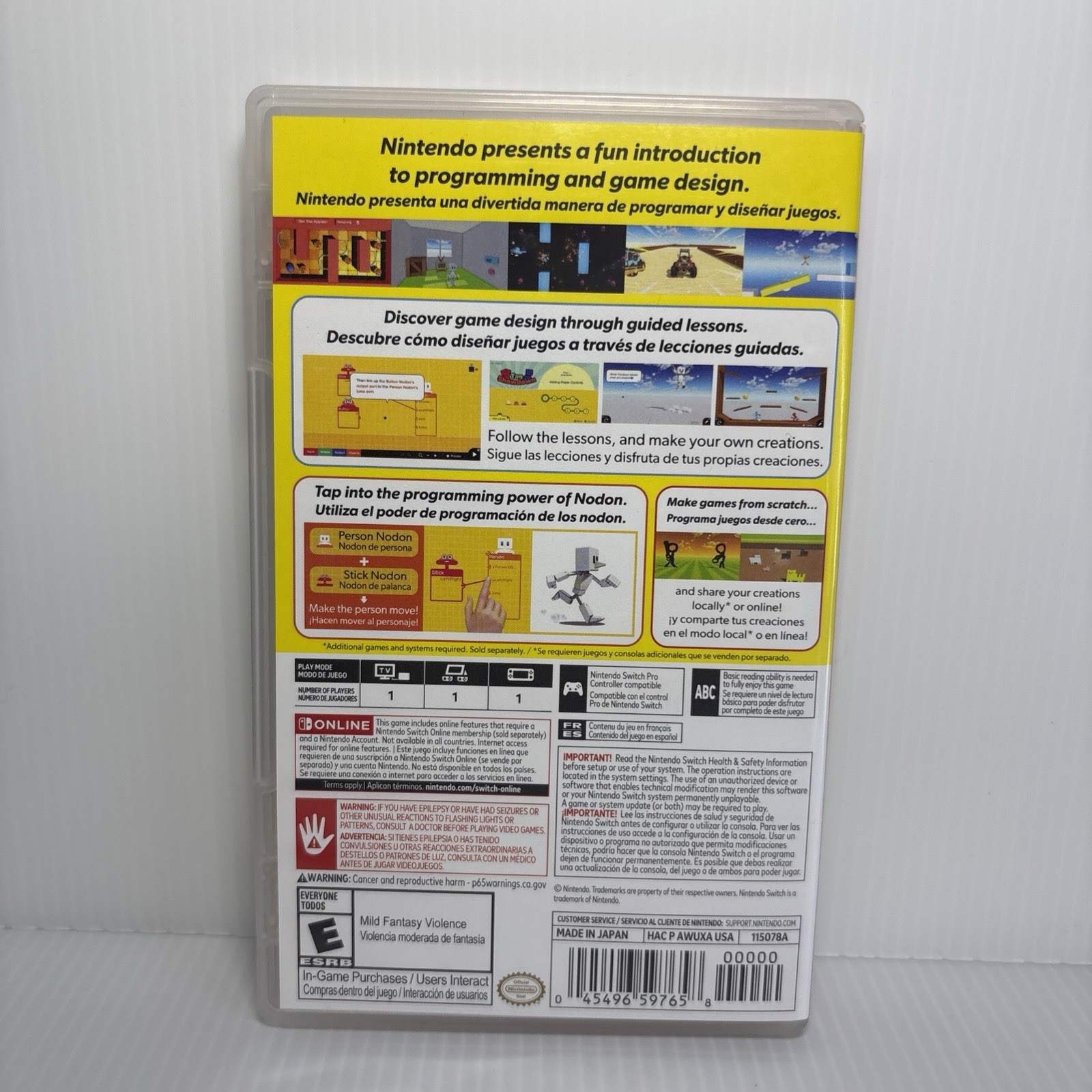 Game Builder Garage (Nintendo Switch, 2021) CASE ONLY - NO GAME