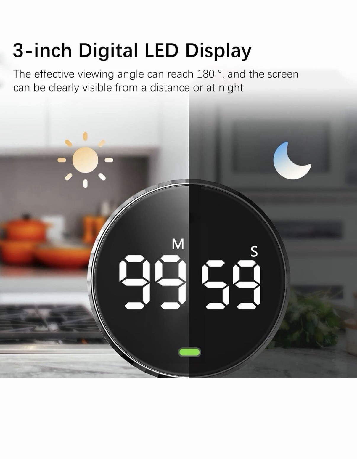 Digital Kitchen Timers, Magnetic Countdown Countup Timer