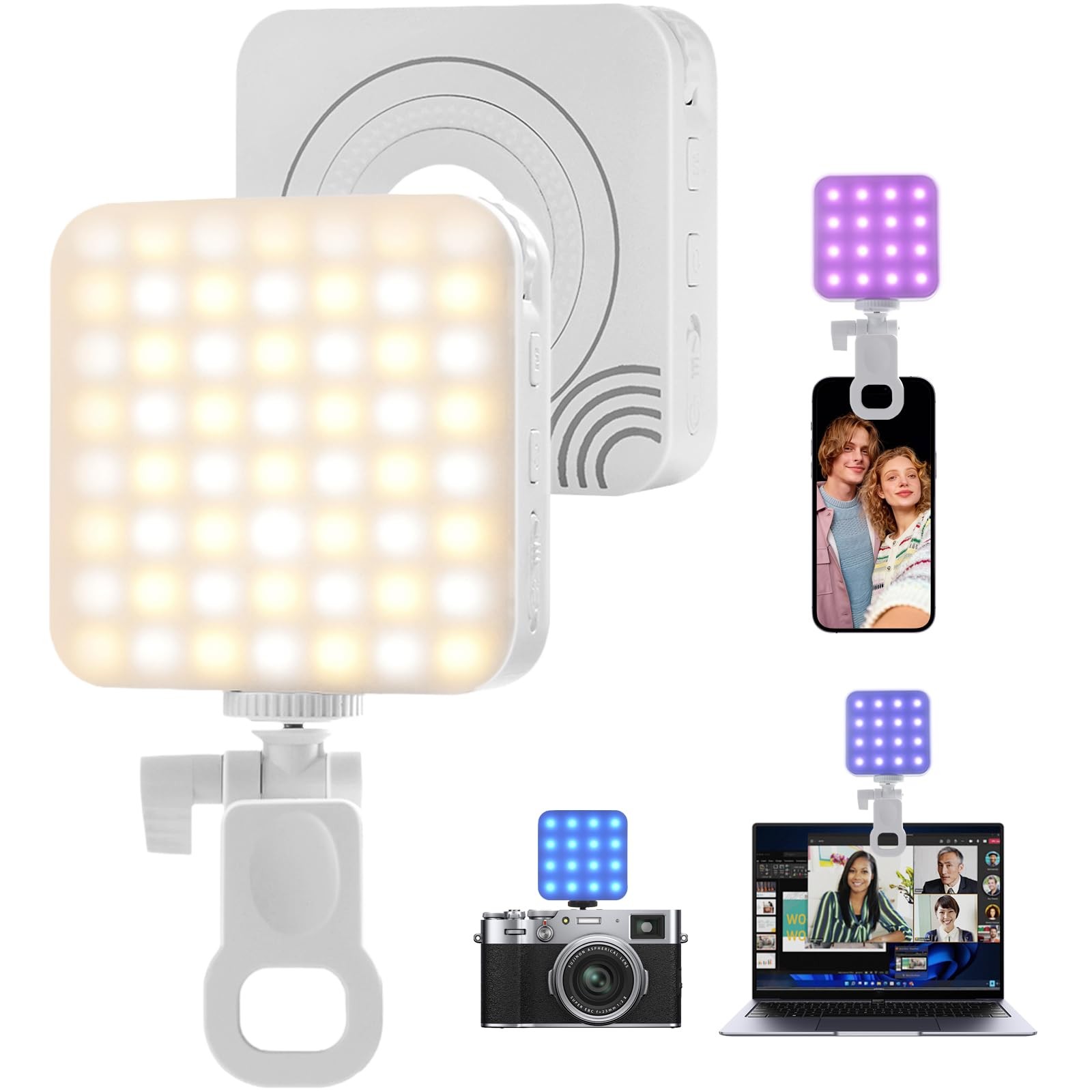 RGB Video Light, 80 LED Portable Light, 360° Full Color Photography Lighting,...