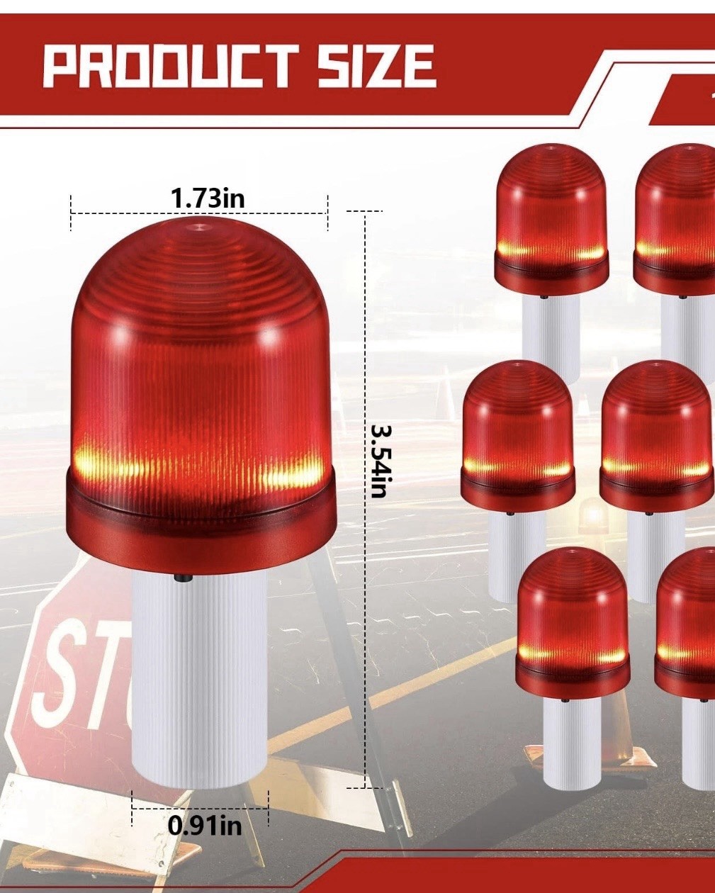 READ - VIHOSE 9 Pcs LED Traffic Cone Lights Flasher with Red and White Open Box