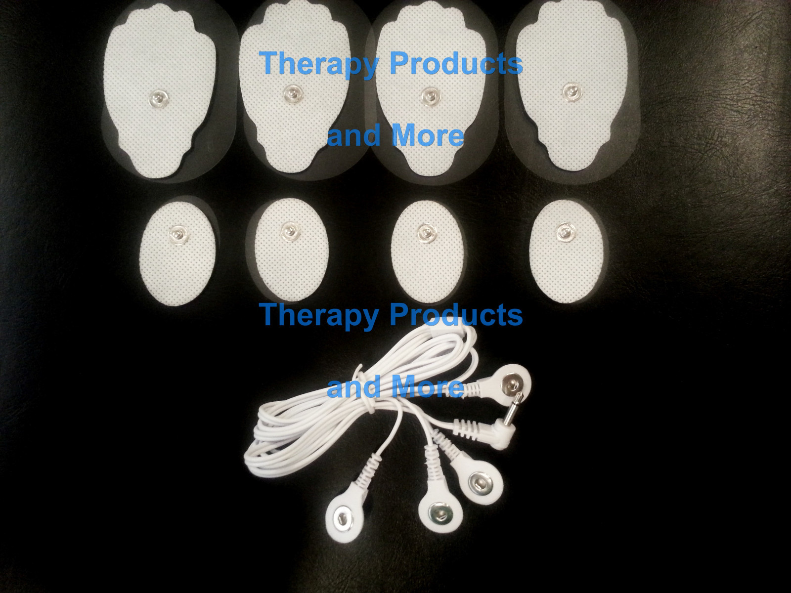 ELECTRODE LEAD CABLE(3.5mm)+ 4 LG, 4 SM OVAL PADS FOR ELECTROTHERAPY EMS TENS