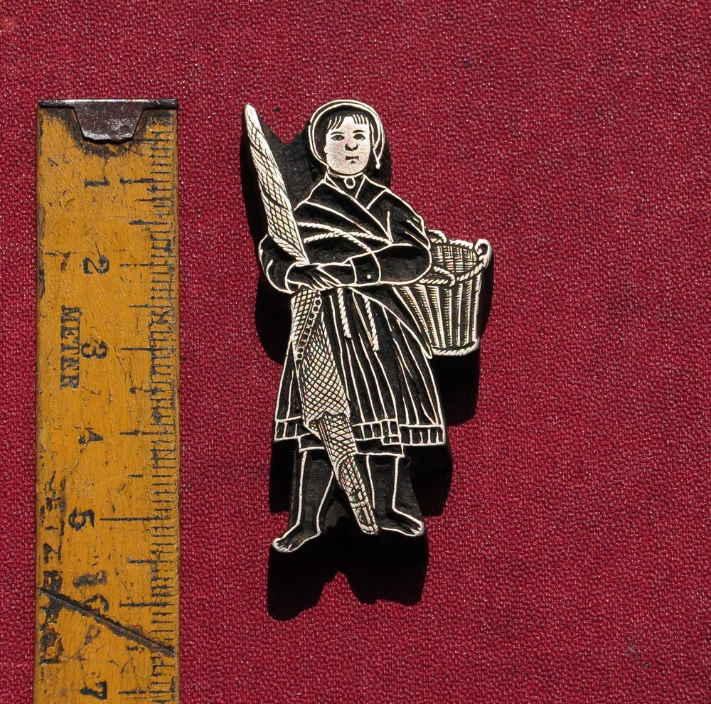 brass ornament bookbinding Art Nouveau gilding bookbinder embossing woman lady ~