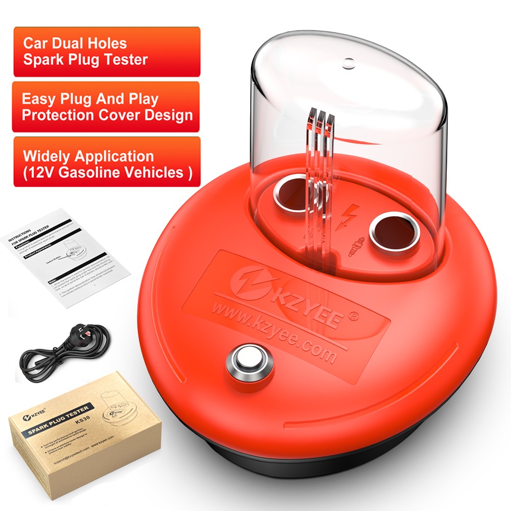 KZYEE KS30 Spark Plug Tester 120V Car Ignition System Diagnostic Dual Hole Tool
