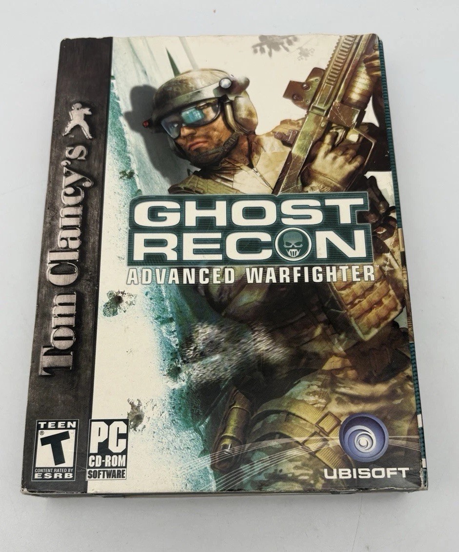 Tom Clancy's Ghost Recon Advanced Warfighter (PC, 2006) Game box, manual & key