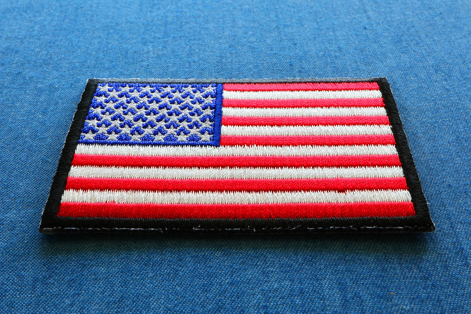 American Flag Patch with Black Borders- 3x2 inch - P2046B