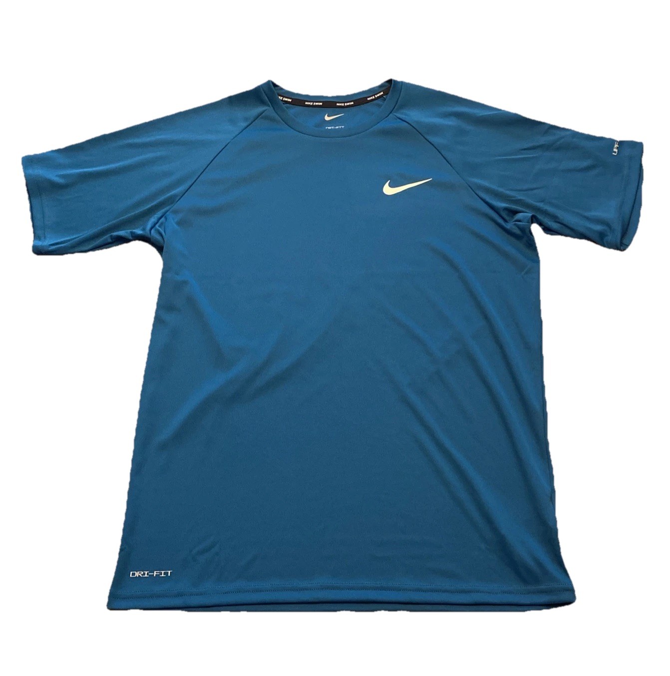Nike Swim Dri-Fit Teal Short Sleeve Shirt UPF 40+ NESSA586-448 Men’s Size Small