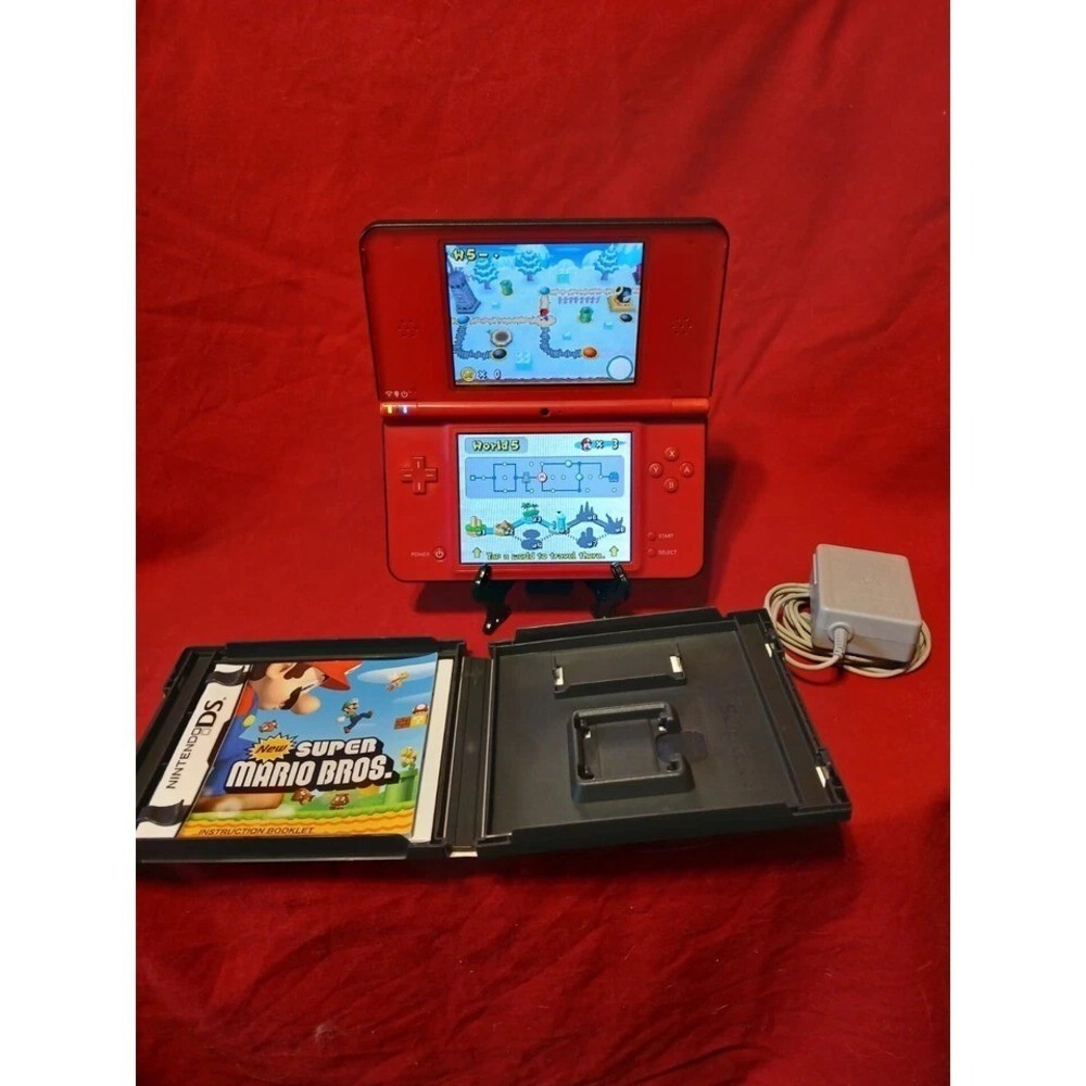 Red Nintendo DSi XL 25th Anniversary Edition Bundle With Super Mario Bros!