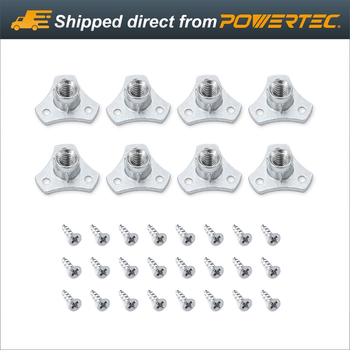 POWERTEC 5/16 inc 18 Zinc Plated Carbon Steel for Indoor/Outdoor Use-Screw (8PK)